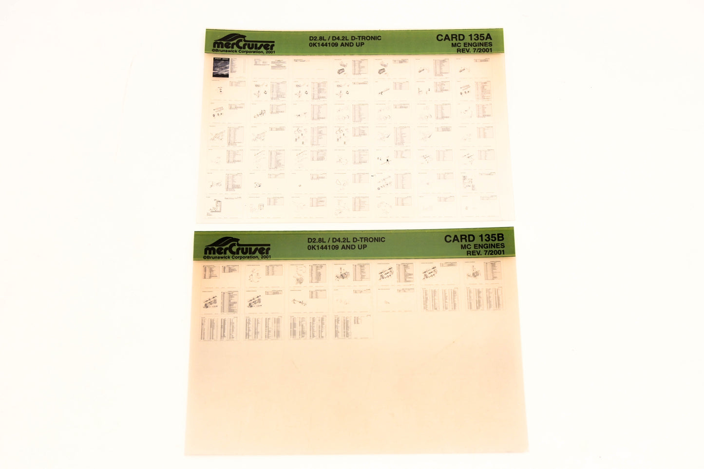 Mercruiser XM020-20 D2.8L D4.2L D-Tronic 0K144109+ Card 135A/B Lot