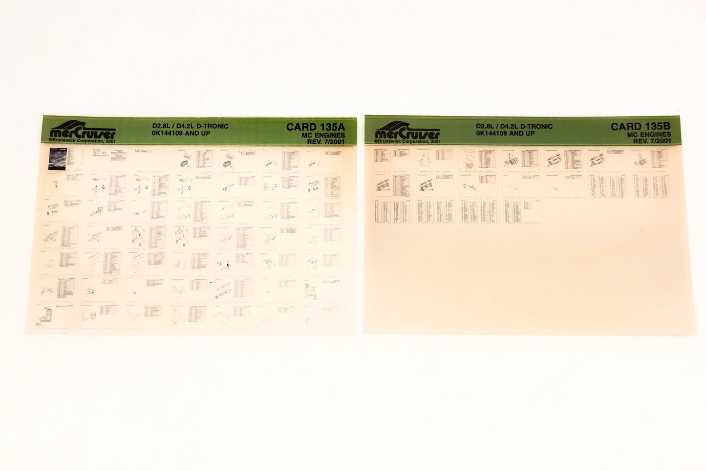 Mercruiser XM020-20 D2.8L D4.2L D-Tronic 0K144109+ Card 135A/B Lot