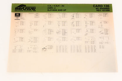 Mercruiser XM020-21 MC Engines 4.3L/LH-A2 0L010044+ Card 136 Microfiche