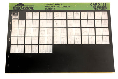 Mercruiser XM020-23 350 Magnum MPI-A3 Blacktrac Option L010019 card 138 Microfiche