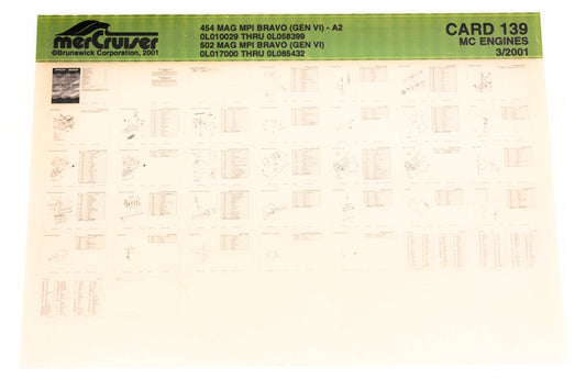 Mercruiser XM020-24 454 Magnum MPI Bravo-A2, 502 Magnum MPI Bravo Card 139 Microfiche