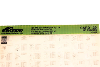 Mercruiser XM020-24 454 Magnum MPI Bravo-A2, 502 Magnum MPI Bravo Card 139 Microfiche