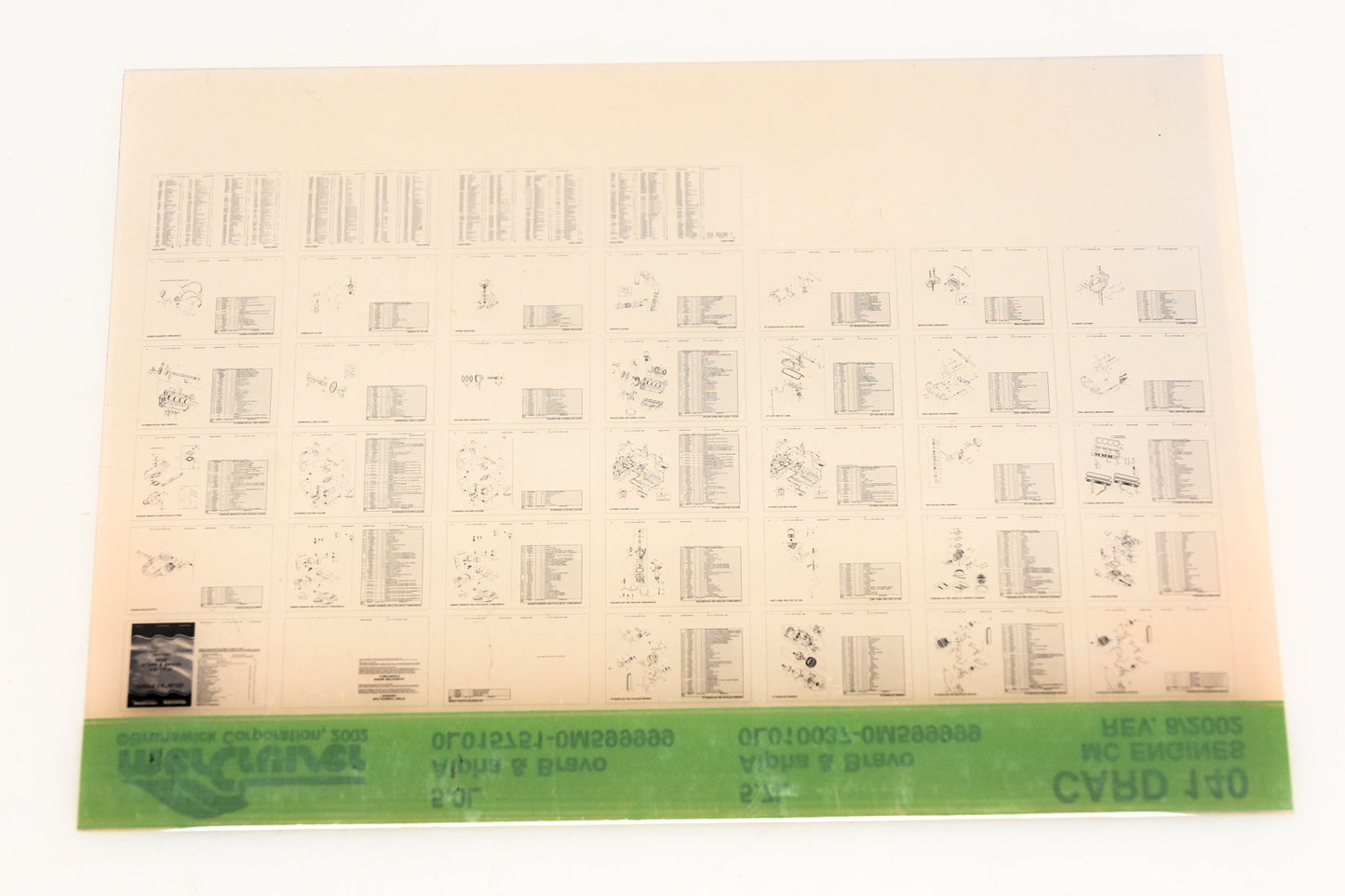 Mercruiser XM020-25 5.0L Alpha/Bravo 5.7L, Alpha/Bravo Card 140 Microfiche