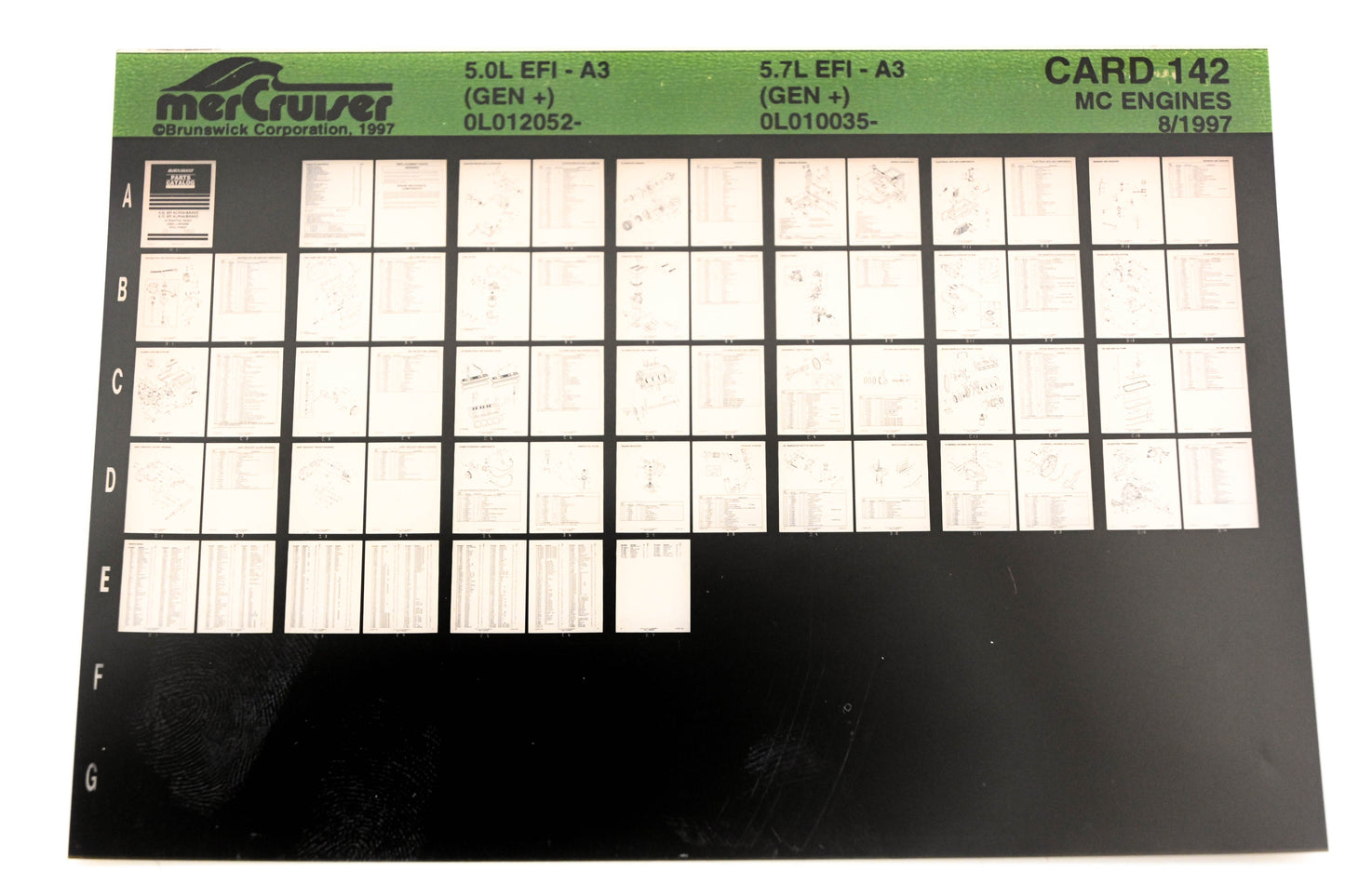 Mercruiser XM020-26 5.0L EFI-A3 0L012052- 5.7L EFI-A3 0L010035- Card 142 Microfiche