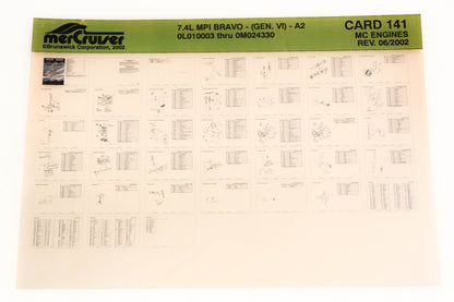 Mercruiser XM020-27 7.4L MPI Bravo GenVI-A2 Card 141 Microfiche