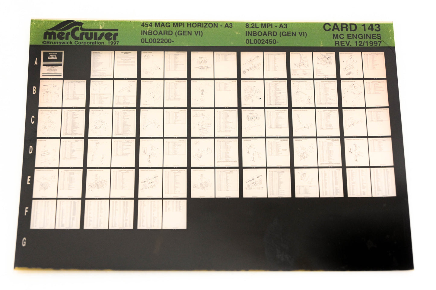 Mercruiser XM020-28 454 Magnum MPI Horizon, 8.2L MPI Inboard Card 143 Microfiche