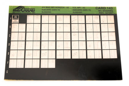 Mercruiser XM020-28 454 Magnum MPI Horizon, 8.2L MPI Inboard Card 143 Microfiche