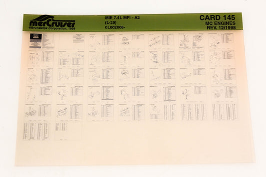 Mercruiser XM020-30 MC Engines MIE 7.4L MPI- A2 (L-29) 0L002006 Card 145 Microfiche