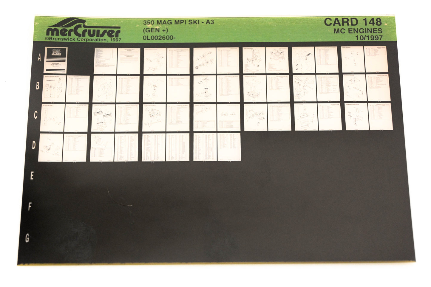 Mercruiser XM020-33 350 Magnum MPI SKI A3 Gen+ 0L002600 Card 148 Microfiche