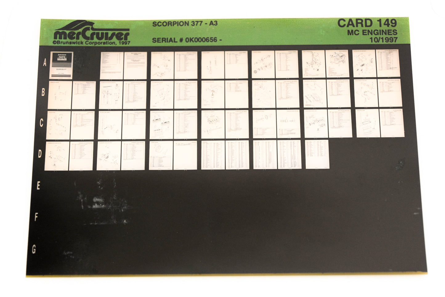 Mercruiser XM020-34 MC Engines Scorpion 377-A3 0K000656 Card 149 Microfiche
