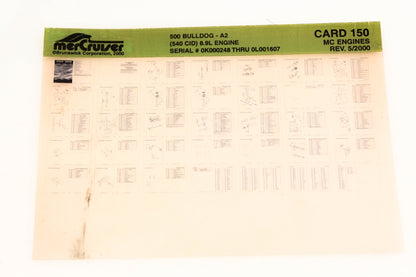 Mercruiser XM020-35 500 Bulldog-A2 (540 CID) 8.9L Engines Card 150 Microfiche