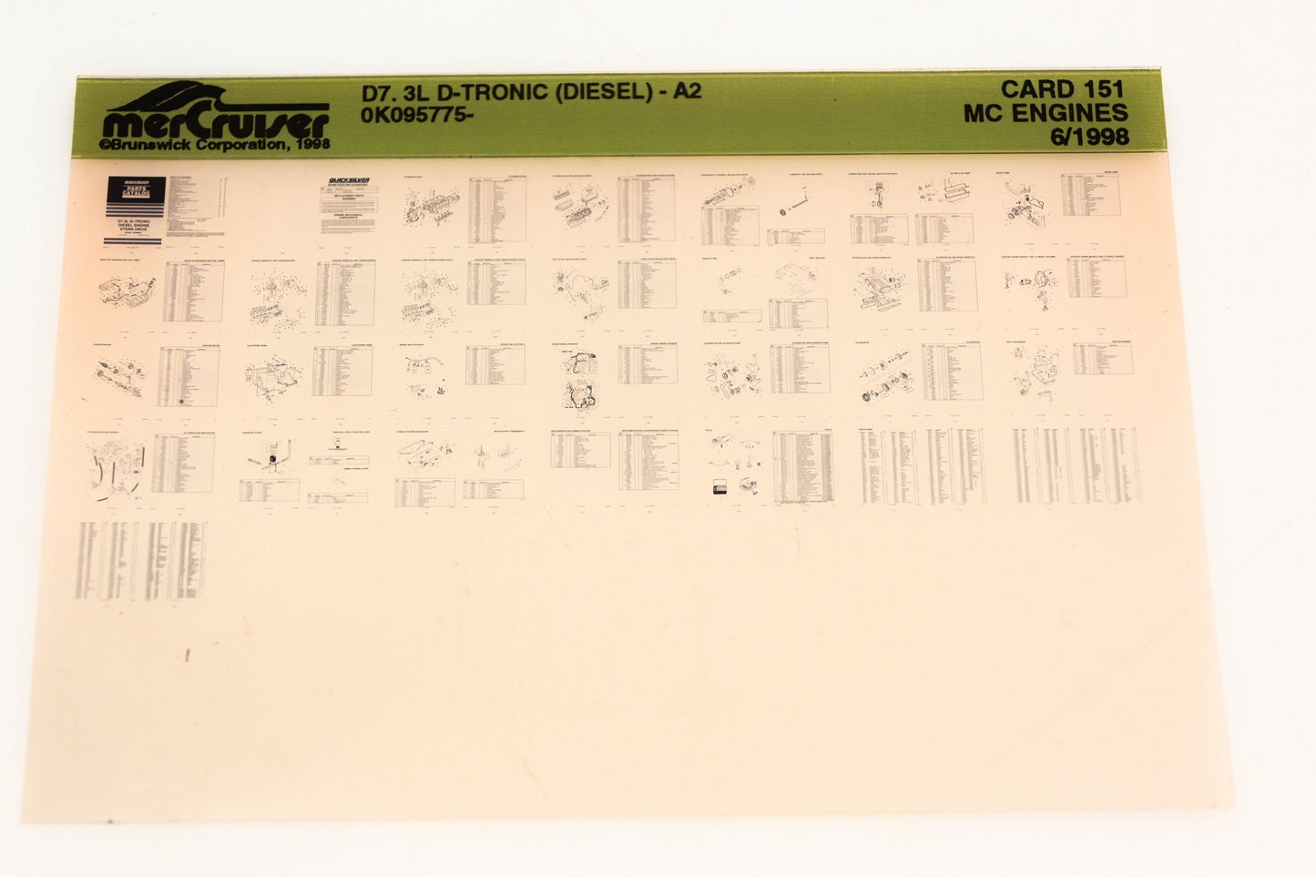 Mercruiser XM020-36 D7.3L D-Tronic (Diesel)-A2 0K095775 Card 151 Microfiche
