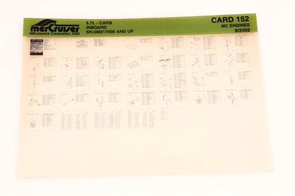 Mercruiser XM020-37 5.7L Carburetor Inboard 0M317000+ Card 152 Microfiche