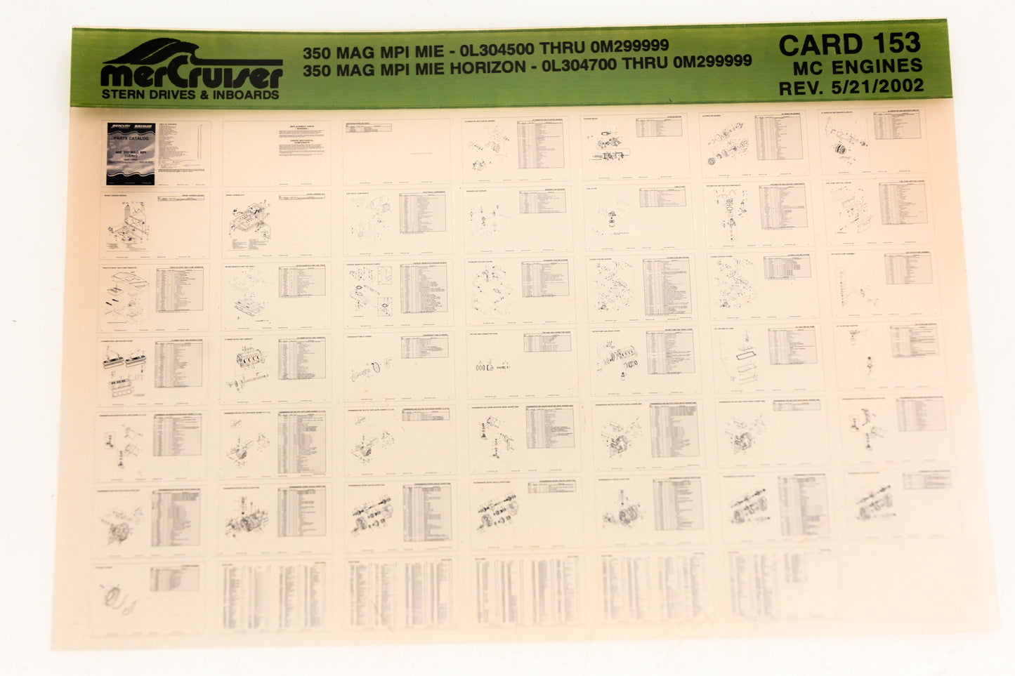 Mercruiser XM020-38 350 Magnum MPI MIE/Horizon Card 153 Microfiche