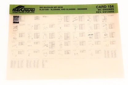 Mercruiser XM020-39 350 Magnum MPI MCM Card 154 Microfiche