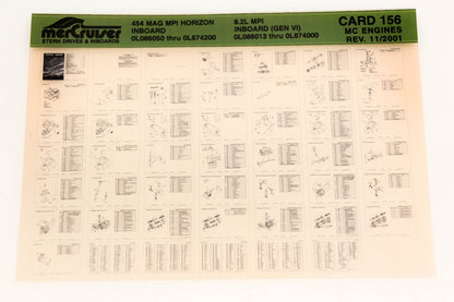 Mercruiser XM020-41 454 Magnum MPI Horizon, 8.2L MPI Inboard Card 156 Microfiche