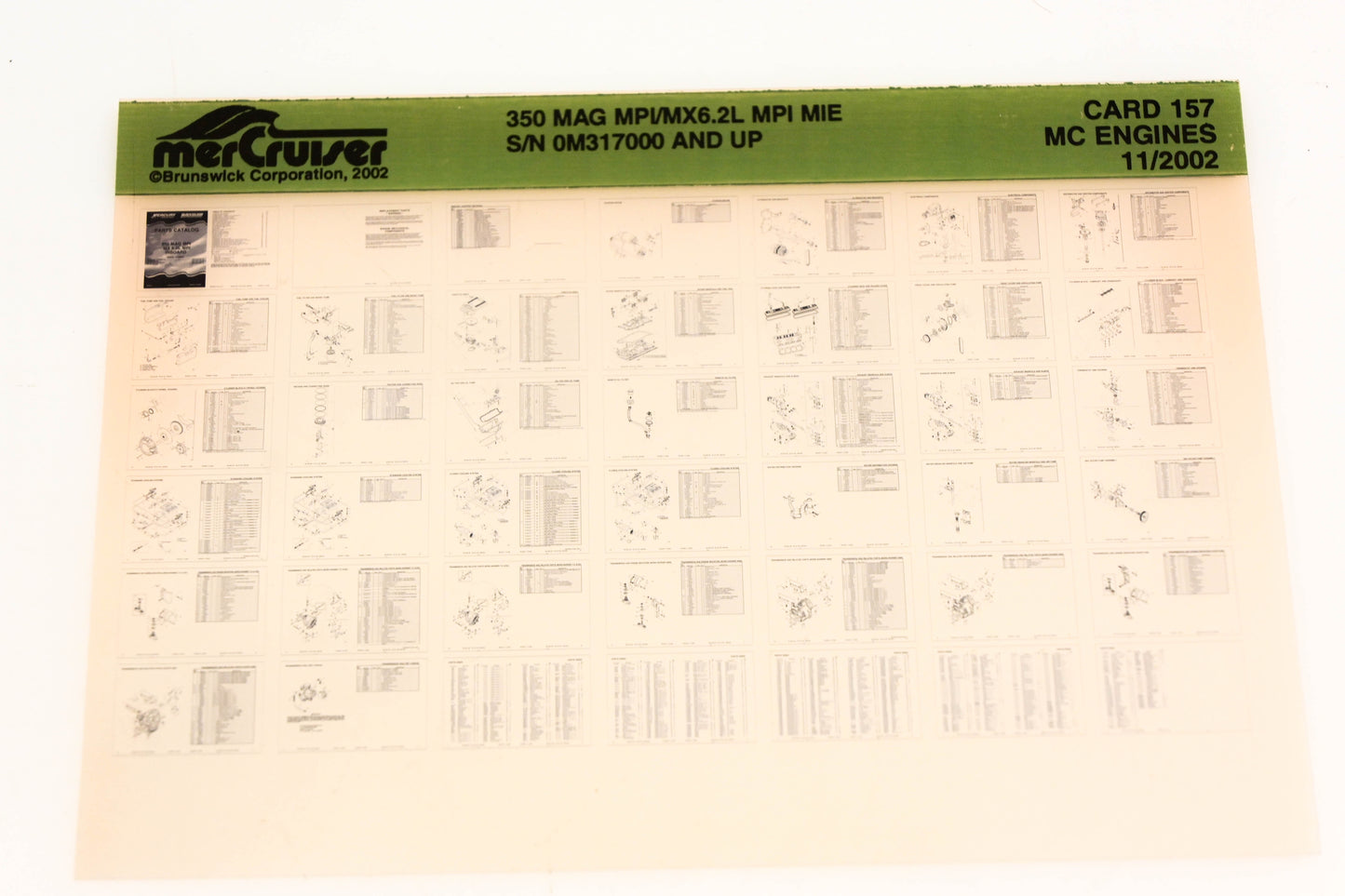Mercruiser XM020-42 350 Magnum MPI/MX6.2L MPI MIE Card 157 Microfiche