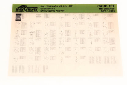 Mercruiser XM020-45 5.0L / 350 Magnum / MX 6.2L-MPI Stern Drive Card 161 Microfiche