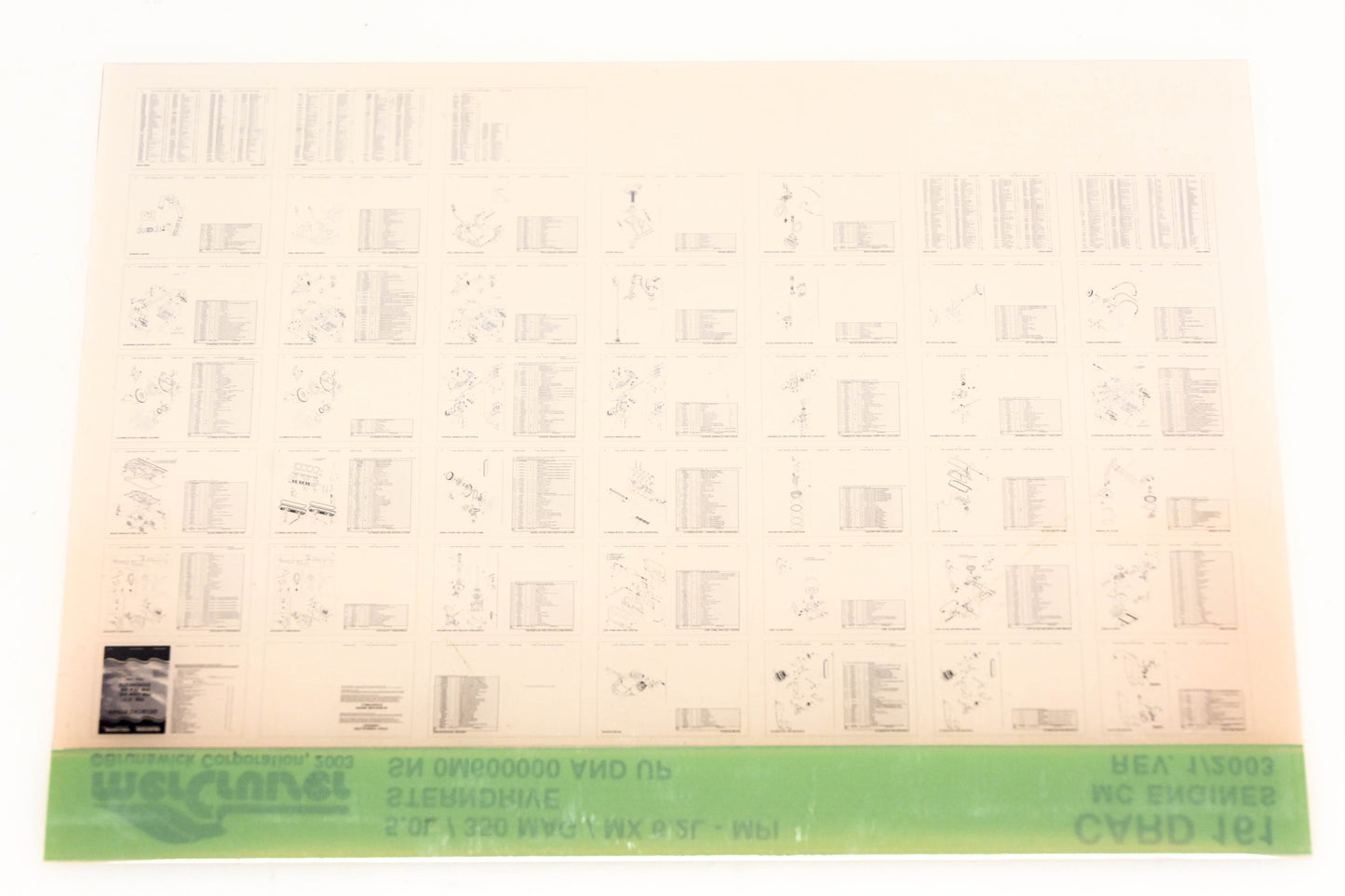 Mercruiser XM020-45 5.0L / 350 Magnum / MX 6.2L-MPI Stern Drive Card 161 Microfiche