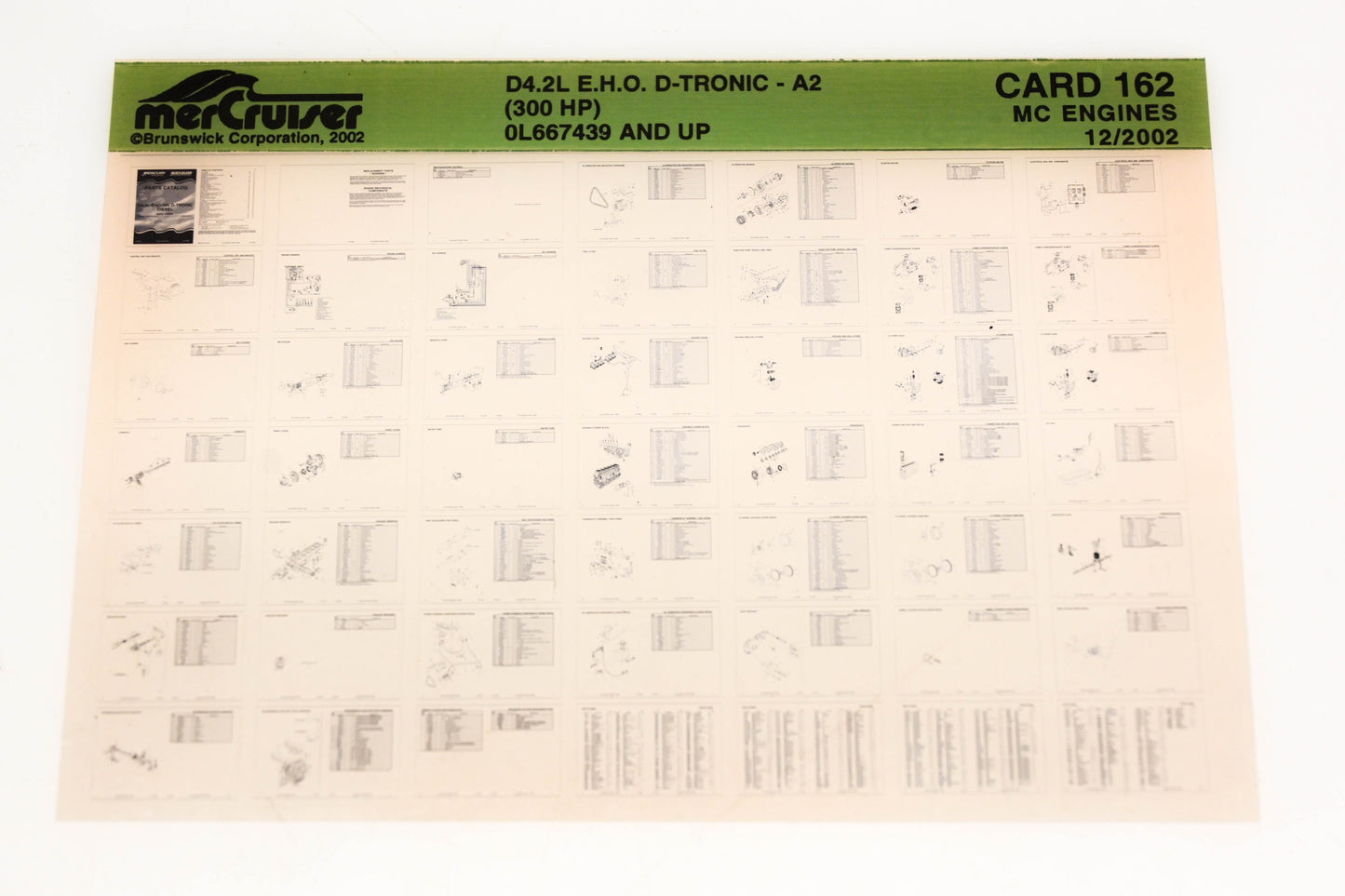 Mercruiser XM020-46 D4.2L E.E.O. D-Tronic-A2 300HP 0L667439+ Card 162 Microfiche