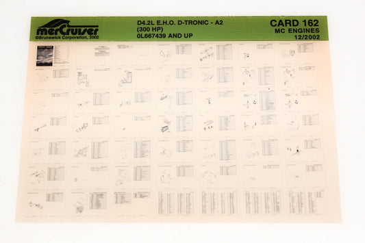 Mercruiser XM020-46 D4.2L E.E.O. D-Tronic-A2 300HP 0L667439+ Card 162 Microfiche