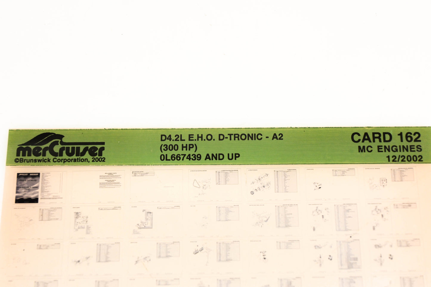 Mercruiser XM020-46 D4.2L E.E.O. D-Tronic-A2 300HP 0L667439+ Card 162 Microfiche