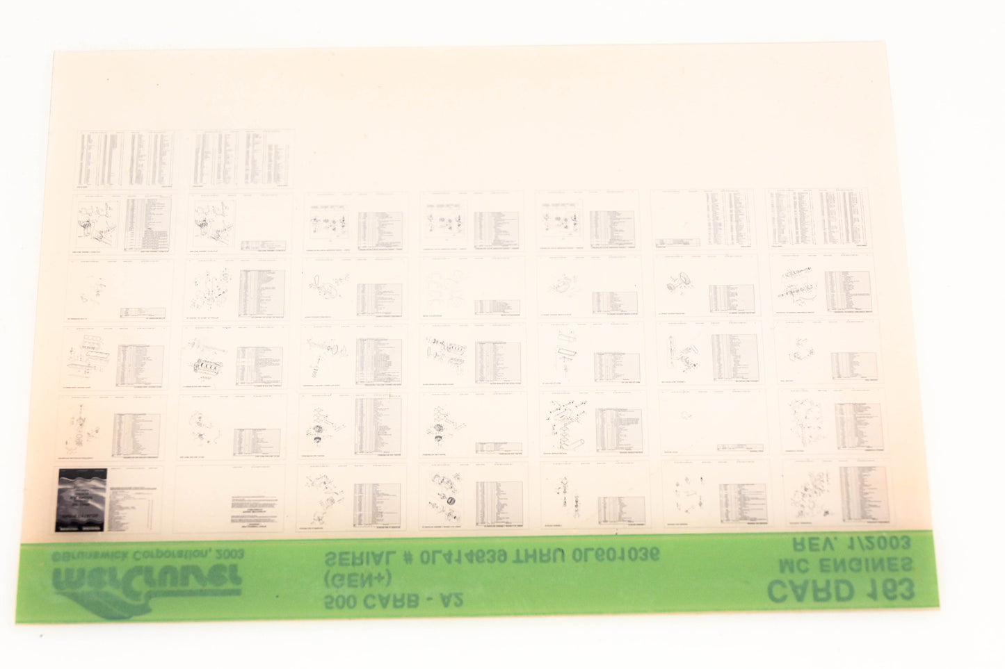 Mercruiser XM020-47 500 Carburetor-A2 Gen+ 0L414639-0L601036 Card 163 Microfiche