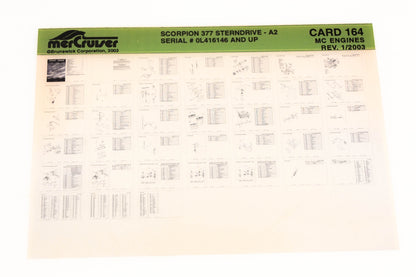 Mercruiser XM020-48 Sterndrive Scorpion 377 -A2 0L416146+ Card 164 Microfiche