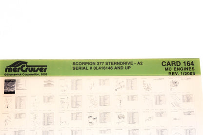 Mercruiser XM020-48 Sterndrive Scorpion 377 -A2 0L416146+ Card 164 Microfiche