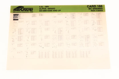 Mercruiser XM020-49 4.3L-MPI Alpha/Bravo 0M615000+ Card 166 Microfiche