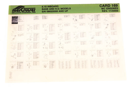 Mercruiser XM020-51 8.1S Inboard Base& H.O. 0M025000+ Card 169 Microfiche