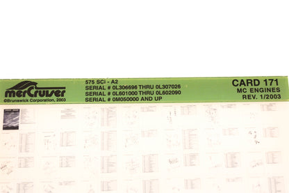 Mercruiser XM020-53 575 SCI-A2 0L306696 0L601000 0M050000 Card 171 Microfiche