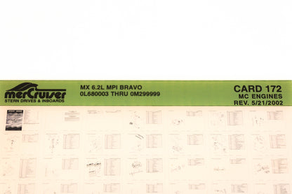 Mercruiser XM020-54 MX 6.2L MPI Bravo 0L680003 - 0M299999 Card 172 Microfiche