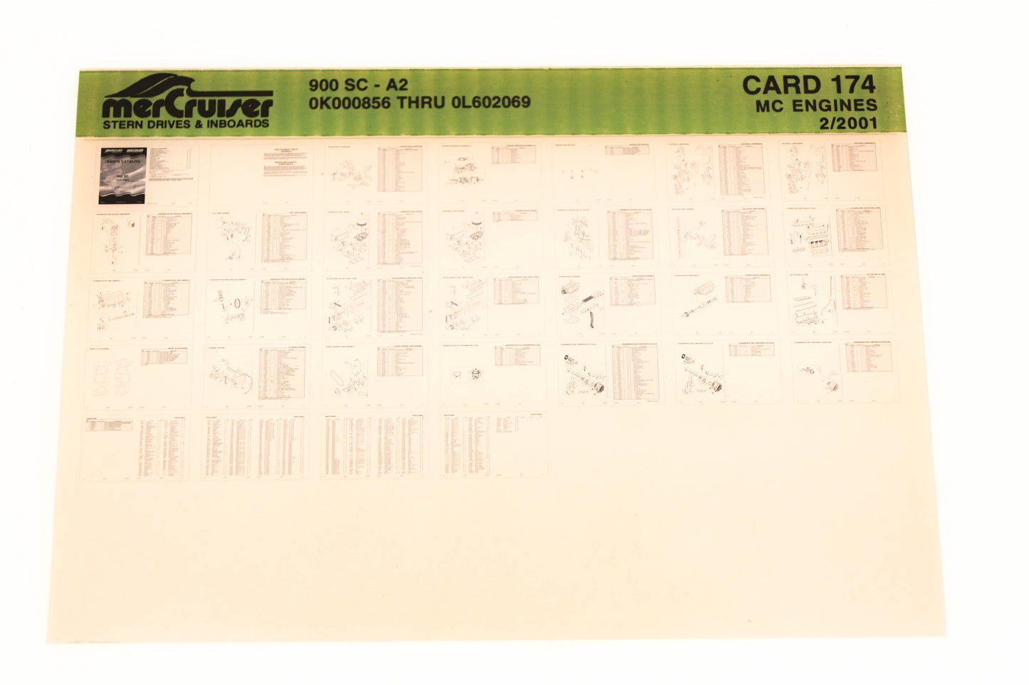 Mercruiser XM020-55 900 SC-A2 0K000856 - 0L602069 Card 174 Microfiche