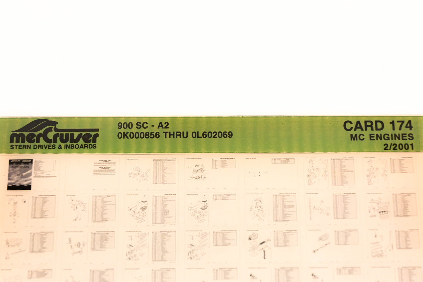 Mercruiser XM020-55 900 SC-A2 0K000856 - 0L602069 Card 174 Microfiche
