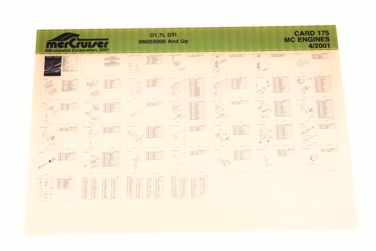 Mercruiser XM020-56 D1.75L DTI 0M055000+ Card 175 Microfiche