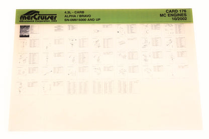 Mercruiser XM020-57 4.3L Carburetor Alpha/Bravo 0M615000+ Card 176 Microfiche