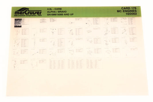 Mercruiser XM020-57 4.3L Carburetor Alpha/Bravo 0M615000+ Card 176 Microfiche