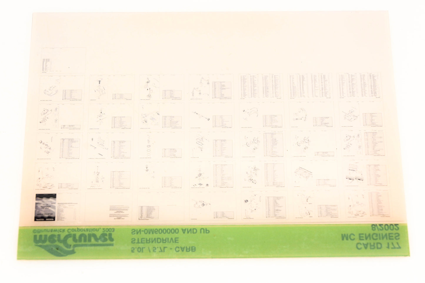 Mercruiser XM020-58 5.0L/5.7L Carburetor Sterndrive 0M600000+ Card 177 Microfiche