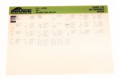 Mercruiser XM020-59 5.7L Carburetor SKI 0M317000+ Card 178 Microfiche