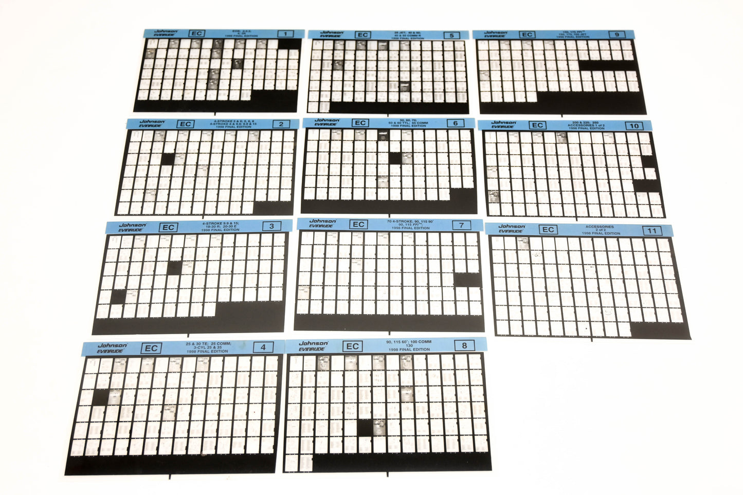 Johnson Evinrude XM020-62 1998 Final Edition #1-11 Microfiche Lot