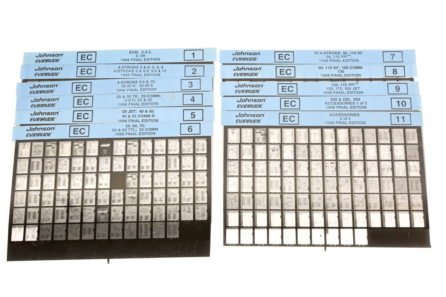 Johnson Evinrude XM020-62 1998 Final Edition #1-11 Microfiche Lot