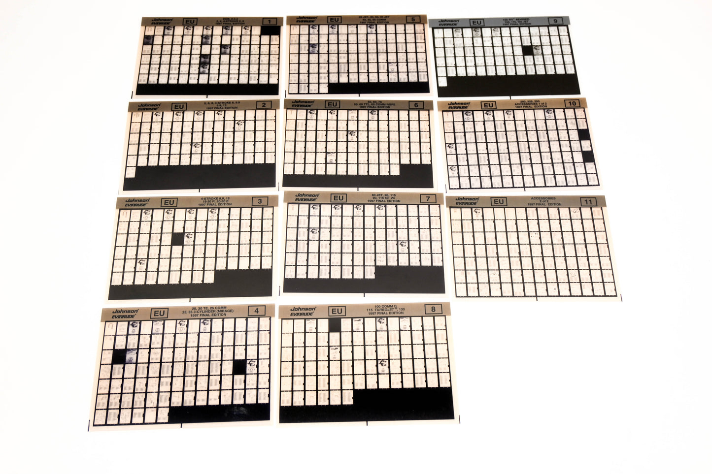 Johnson Evinrude XM020-63 1997 Final Edition #1-11 Microfiche Lot