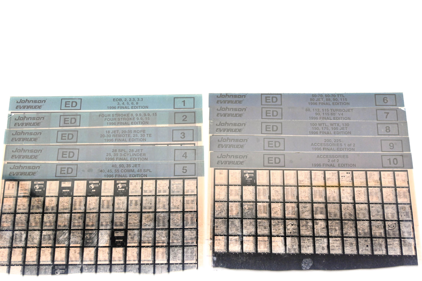 Johnson Evinrude XM020-64 1996 Final Edition #1-10 Microfiche Lot