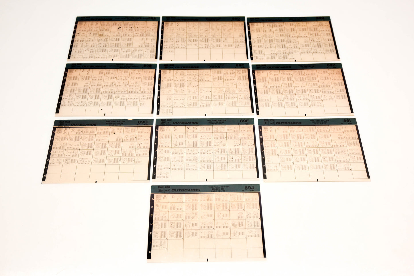 OMC XM020-69 1989 Final Edition #89A - 89J Microfiche Lot