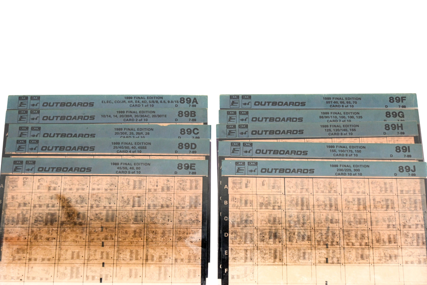 OMC XM020-69 1989 Final Edition #89A - 89J Microfiche Lot