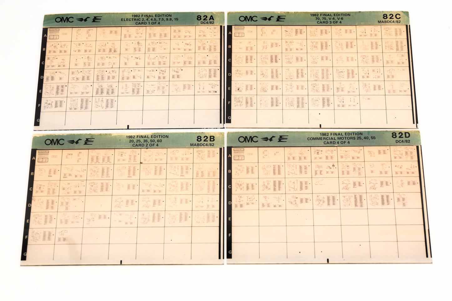 OMC XM020-76 1982 Final Edition #82A - 83D Microfiche Lot