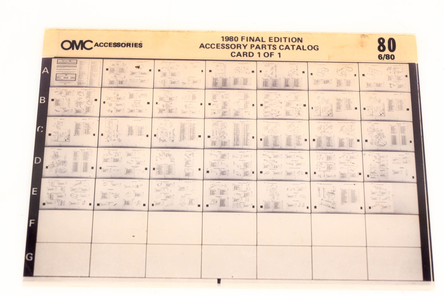 OMC XM020-77 1980 Final Edition Accessory Parts Catalog #80 Microfiche