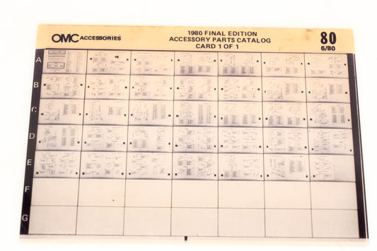 OMC XM020-77 1980 Final Edition Accessory Parts Catalog #80 Microfiche