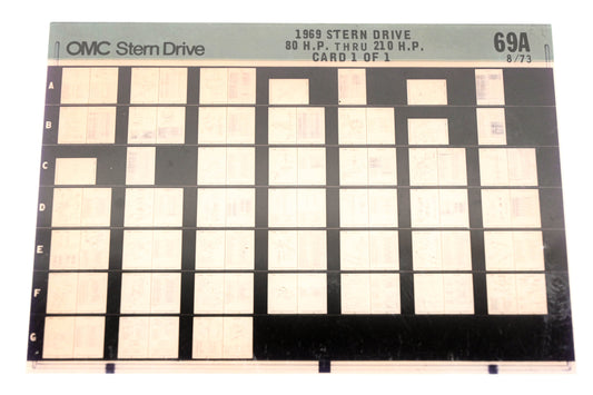 OMC XM020-78 1969 Sterndrive 80HP thru 210HP #69A Microfiche